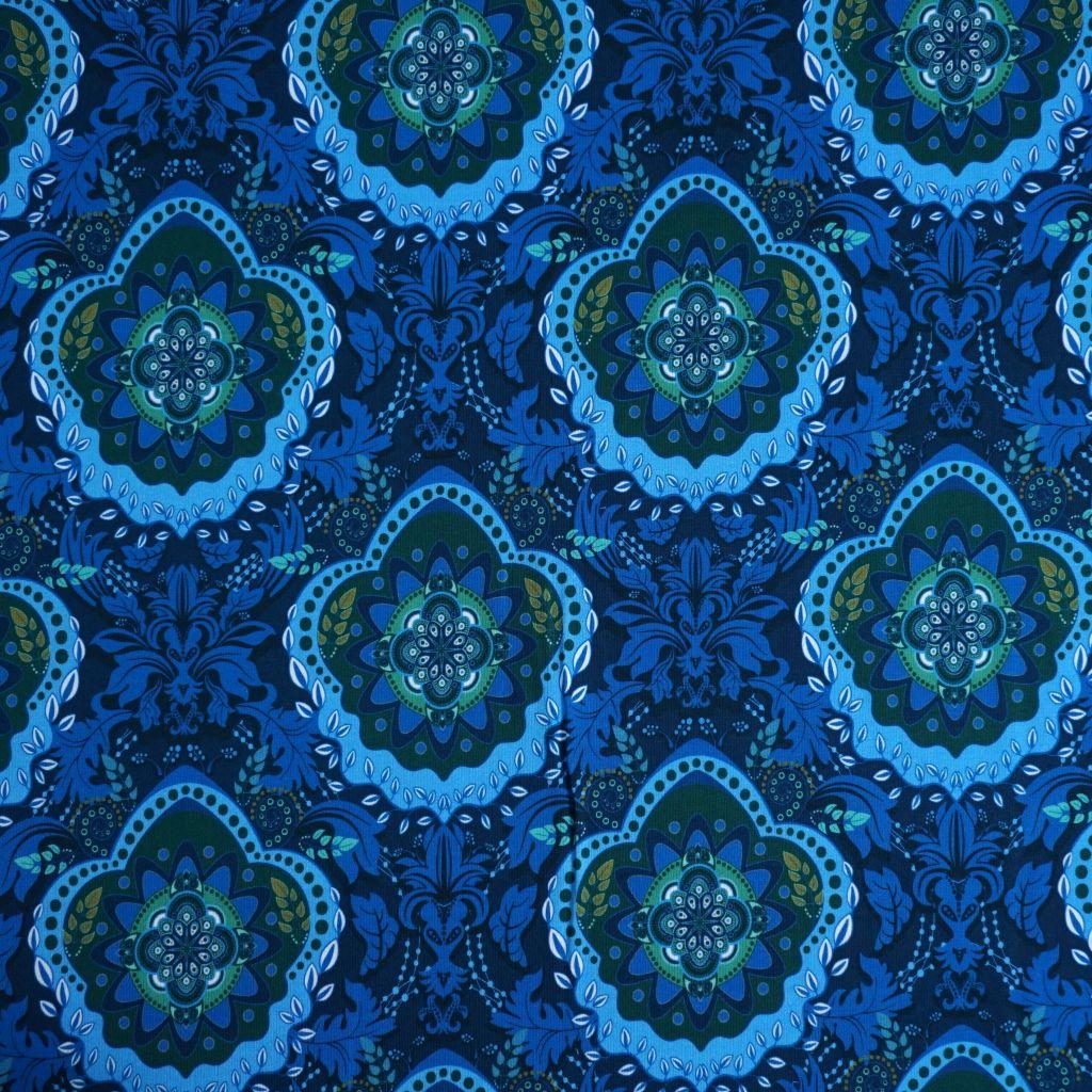 French Terry Mandala blau